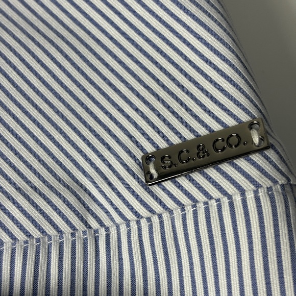 SC & Co. NWT Blue and White Striped Mini Skirt - Picture 2 of 5